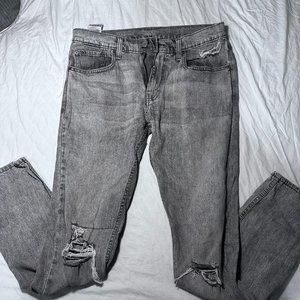 Grey Levi Ripped Jeans